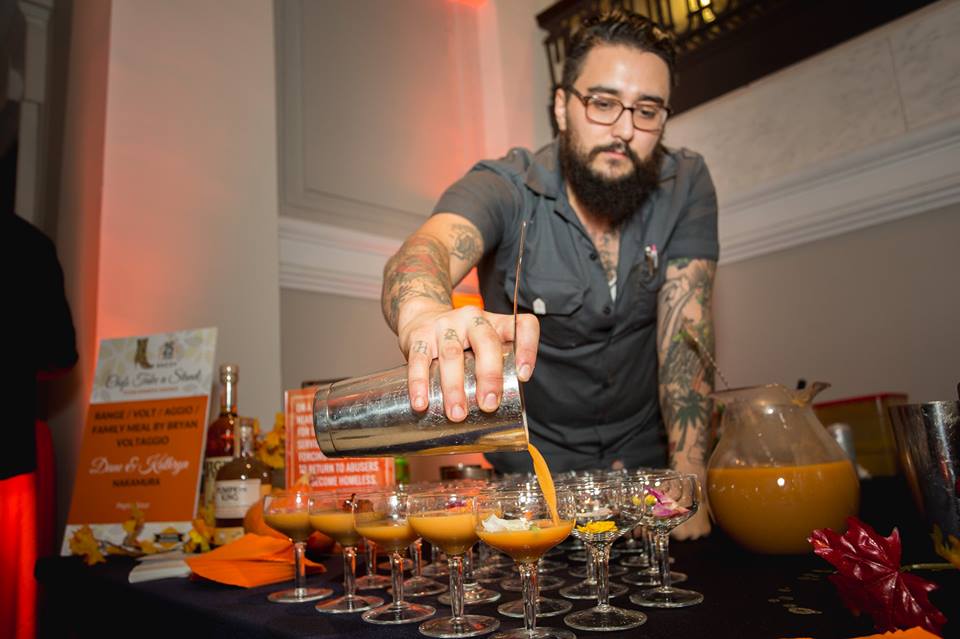 Chef pouring drinks