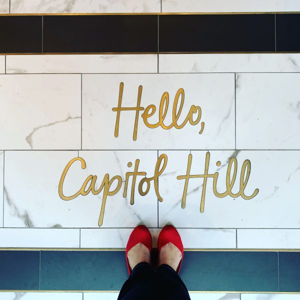 Hello Capitol hill sign